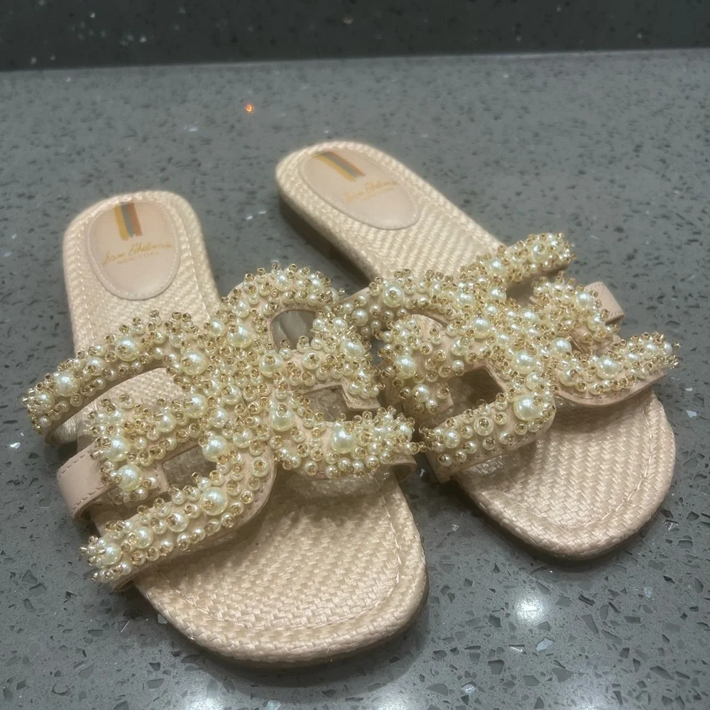 Elegant Pearl Embellished Women's Slides - Picture 5 of 8